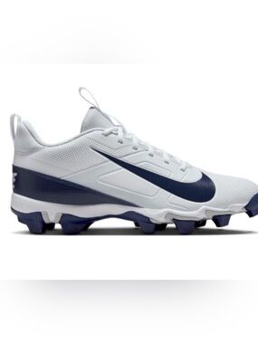 Nike mens alpha White & Navy Athletic football Cleats